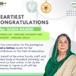 Heartiest Congratulations - Mrs. Sadia Rashid