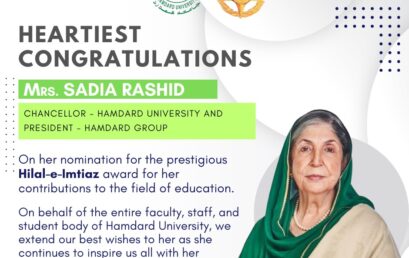 Heartiest Congratulations – Mrs. Sadia Rashid